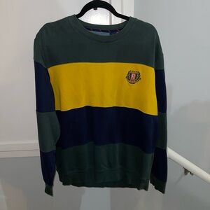 Chaps Multicolor Crewneck Sweater - Green, Yellow, and Blue